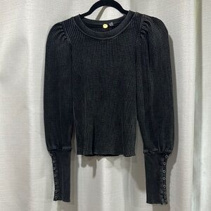 FP Free People Elegant Black Long-Sleeve Women's Top